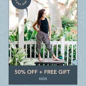 Grab Bag Kids Cotton Unisex Drawstring Elastic Waist Pockets Boho Travel Pants